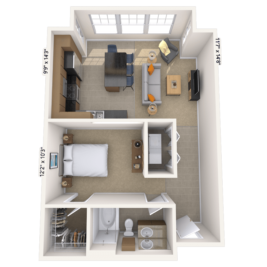 Floorplan image of unit 3118