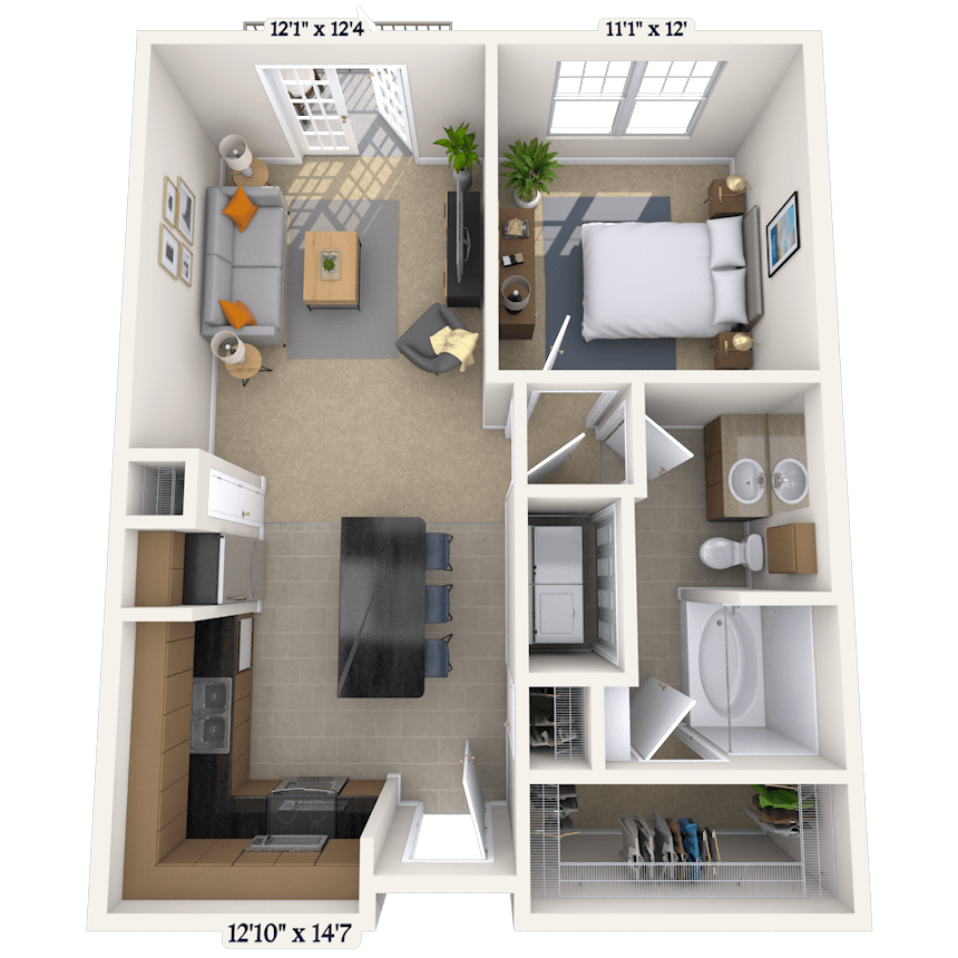 Floorplan image of unit 3203