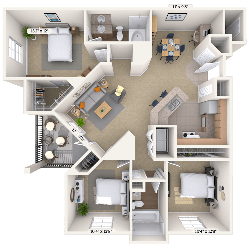 Floorplan image of unit 11101