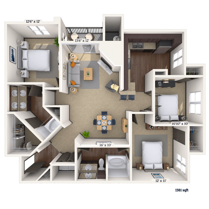 Floorplan image of unit 01618