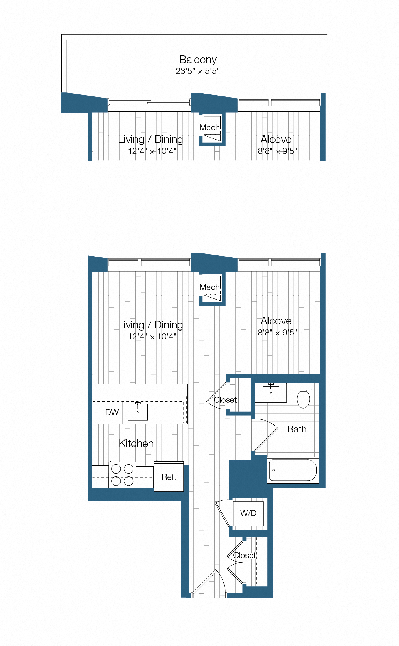 Floor plan layout diagram for H25-S06, 0 bd - 1 ba