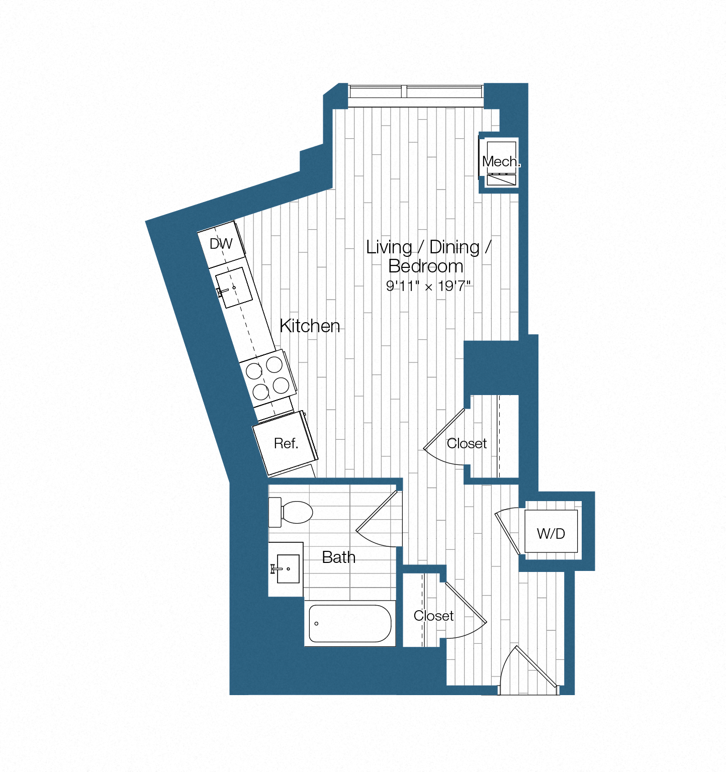 Floor plan layout diagram for H25-S04, 0 bd - 1 ba