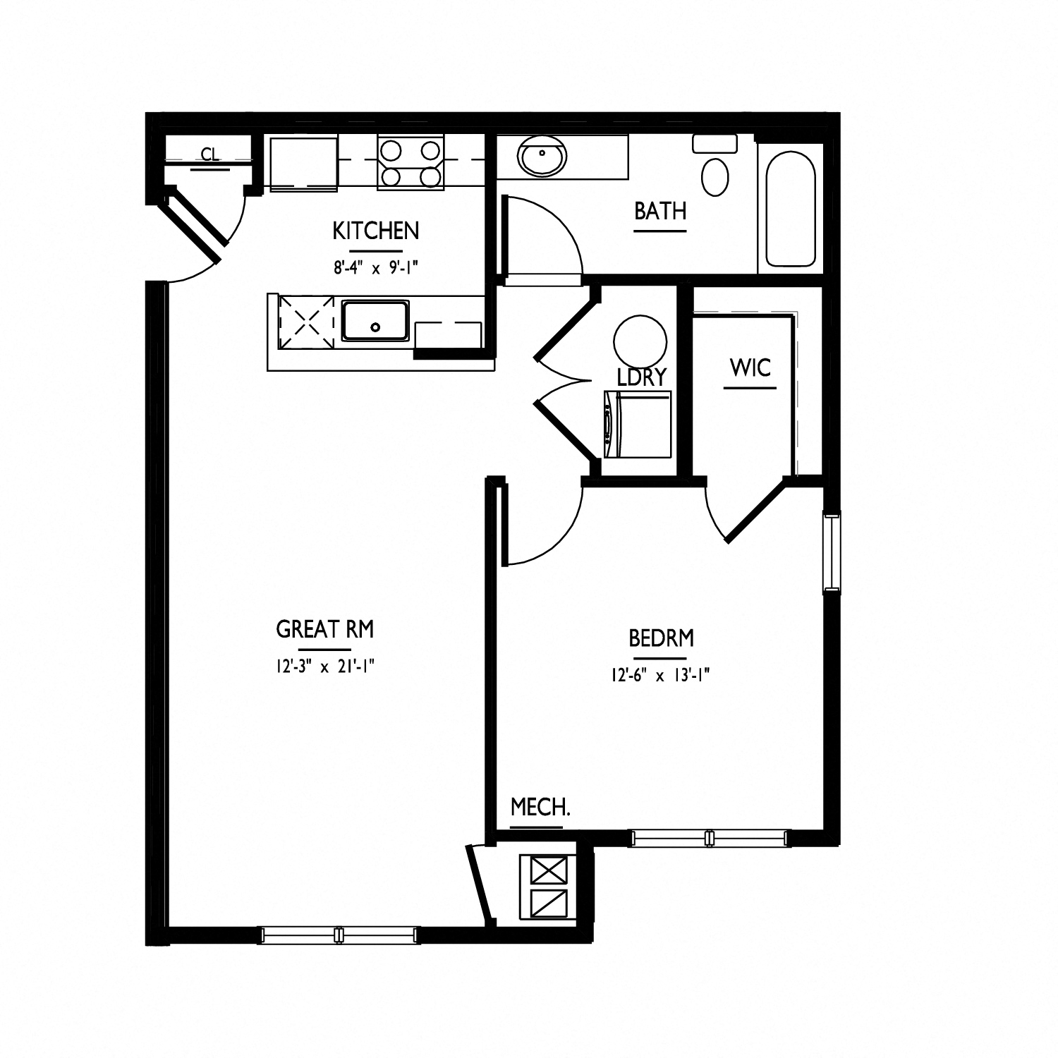 floorplan of apartment 1010