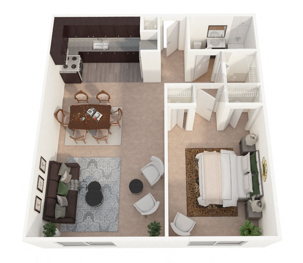 Birchwood Hill Apartments - One Bedroom Floor Plan Picture