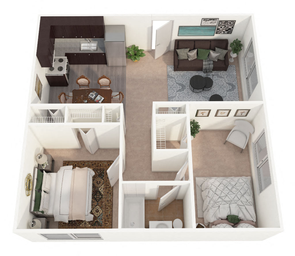 Birchwood Hill Apartments - Two Bedroom Floor Plan Picture