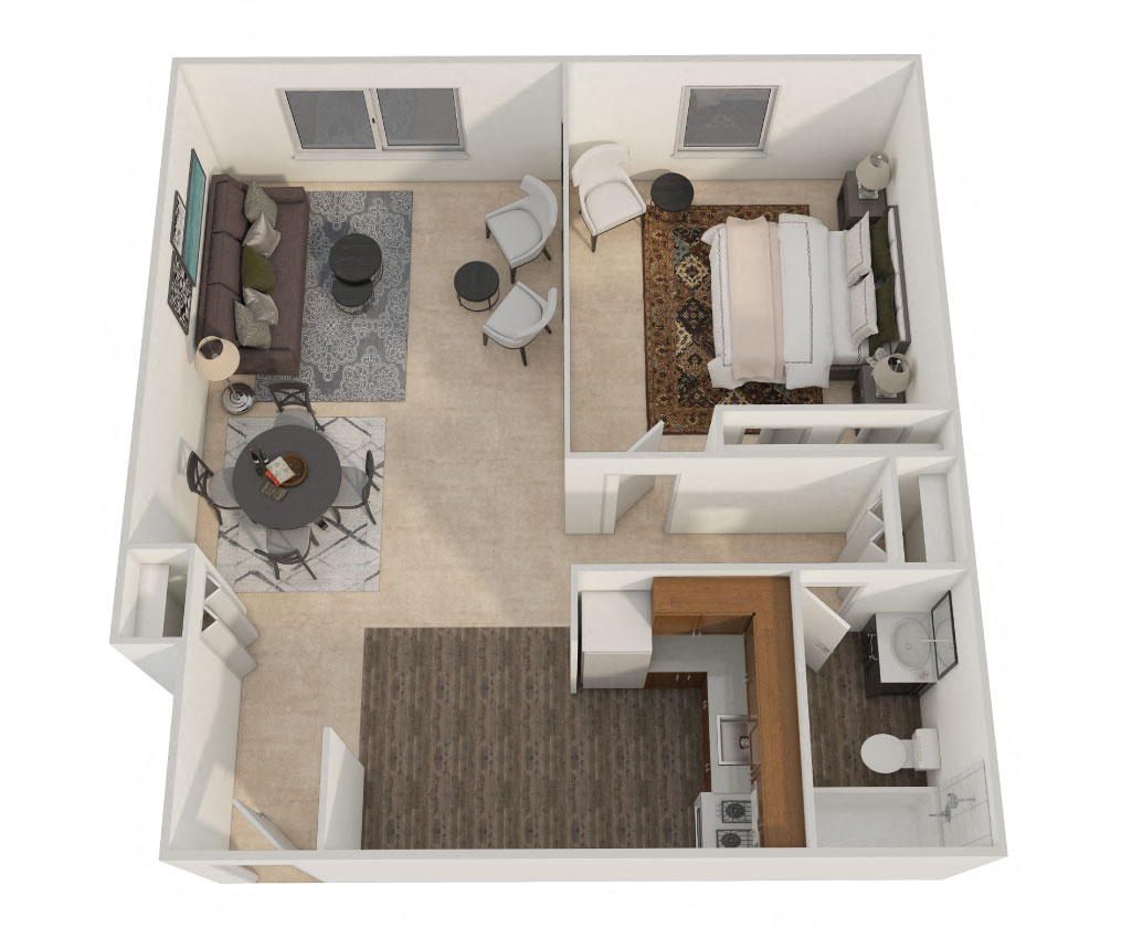 Stevenson Terrace Apartments - One Bedroom Floor Plan Picture