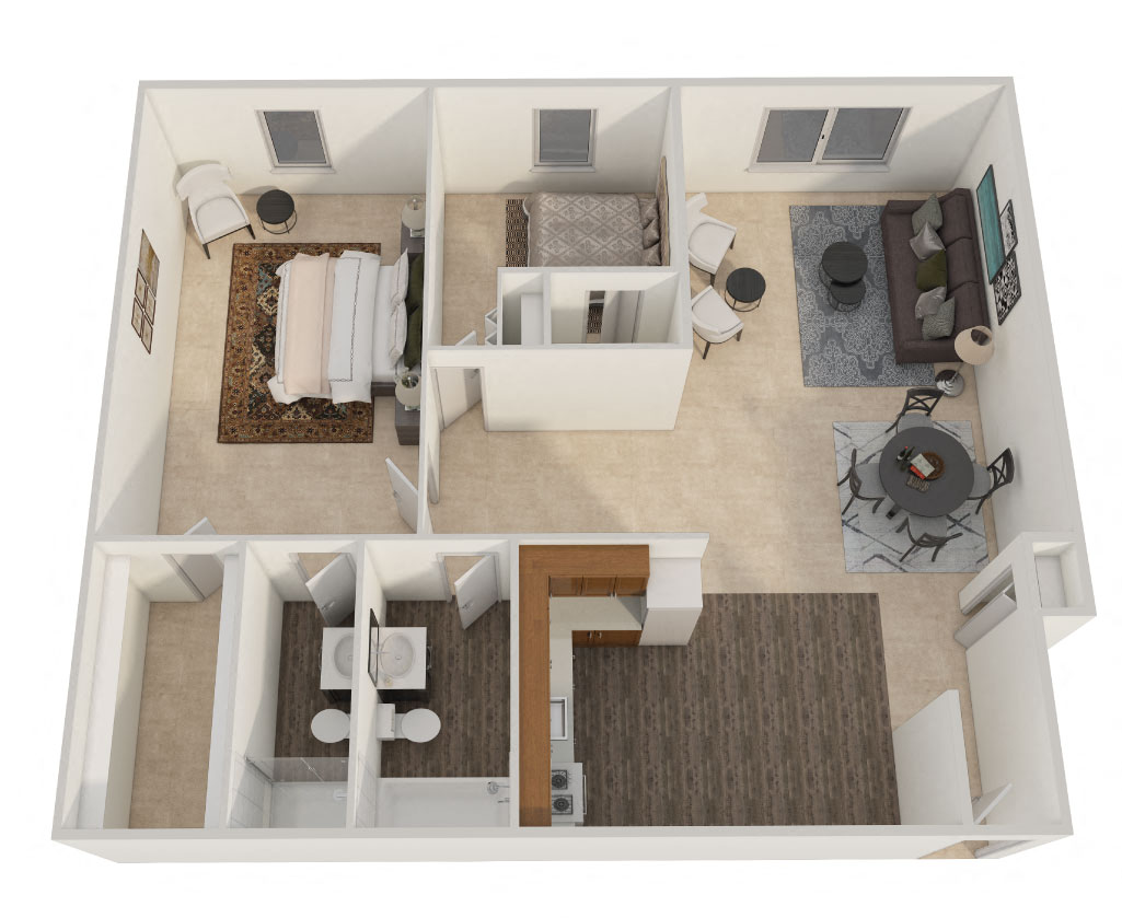 Stevenson Terrace Apartments - Two Bedroom Floor Plan Picture