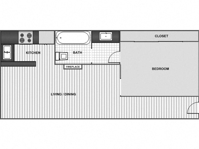 1 Bedroom Layout Bed Bath Sq Foot Monthly Rent Deposit