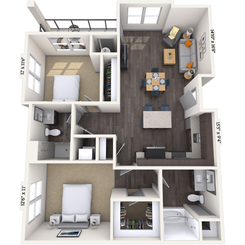 Floorplan image of unit E-202