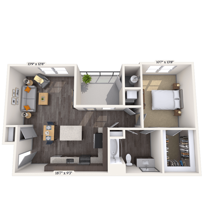 Floorplan image of unit M-318