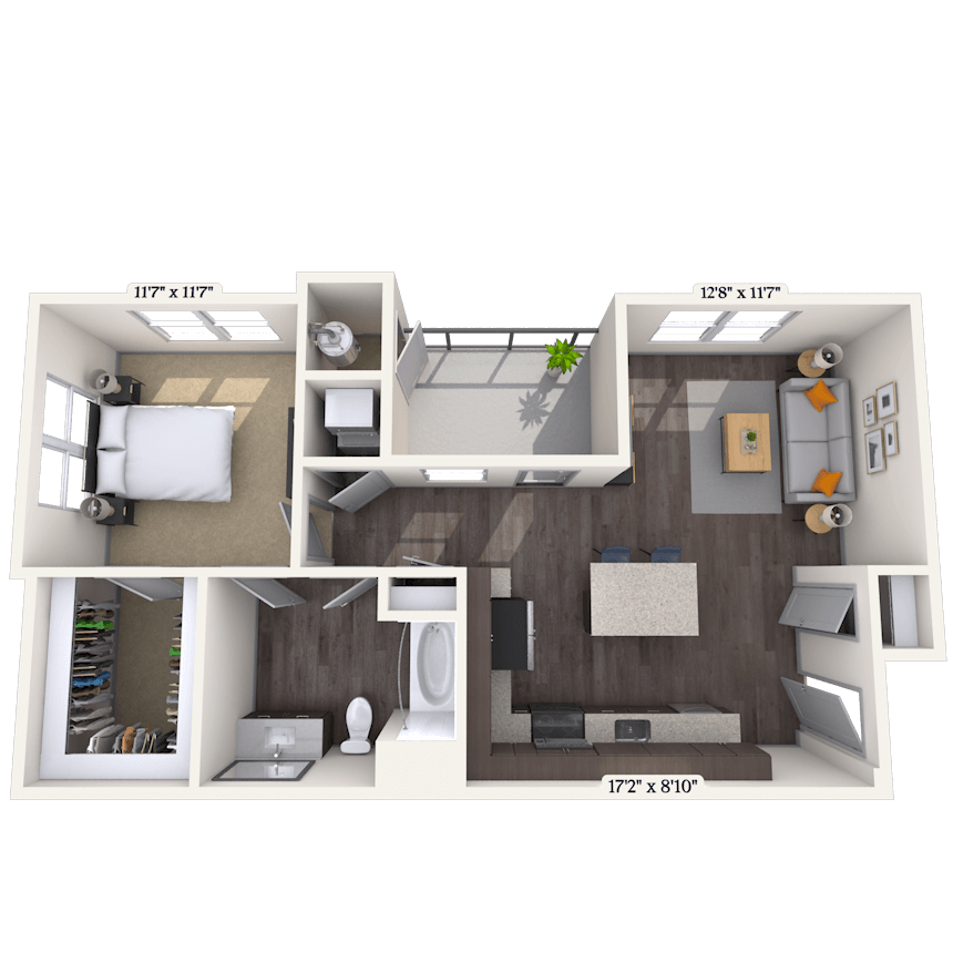 Floorplan image of unit F-305