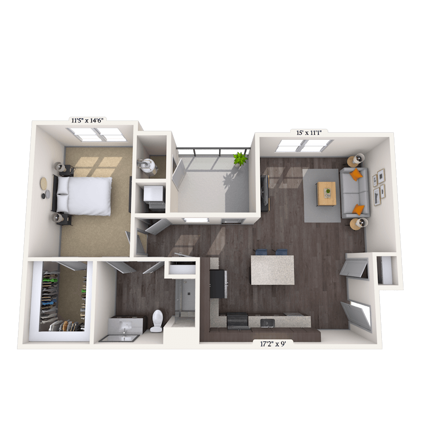 Floorplan image of unit Q-208