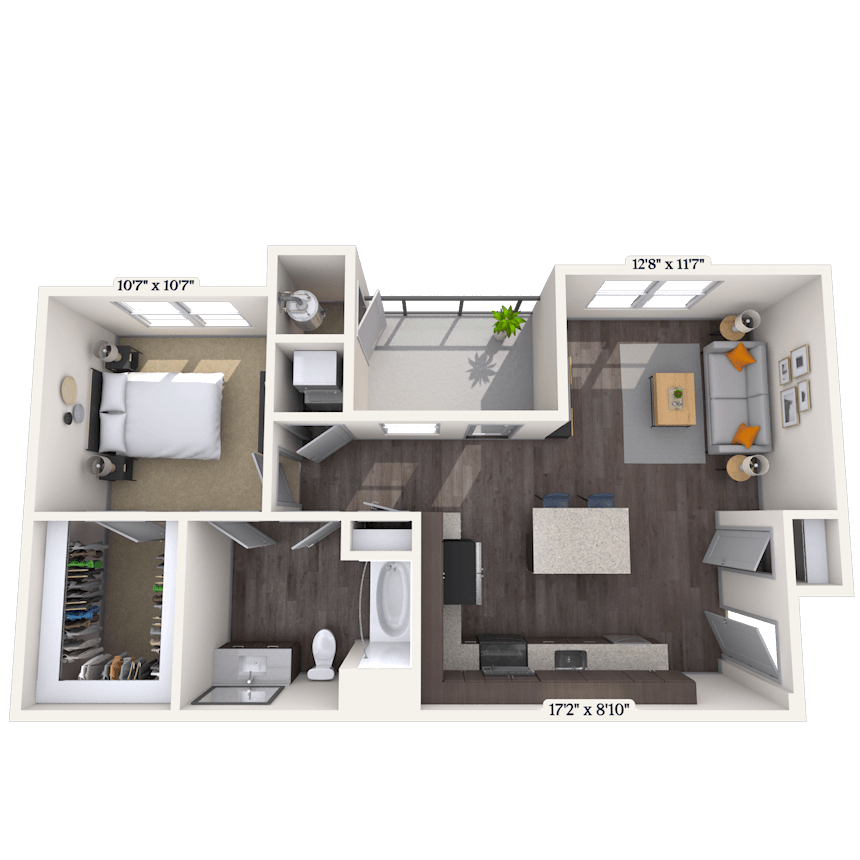 Floorplan image of unit J-302