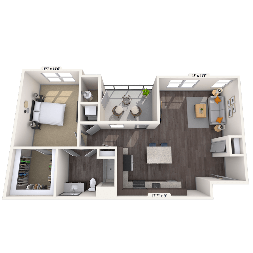 Floorplan image of unit J-309
