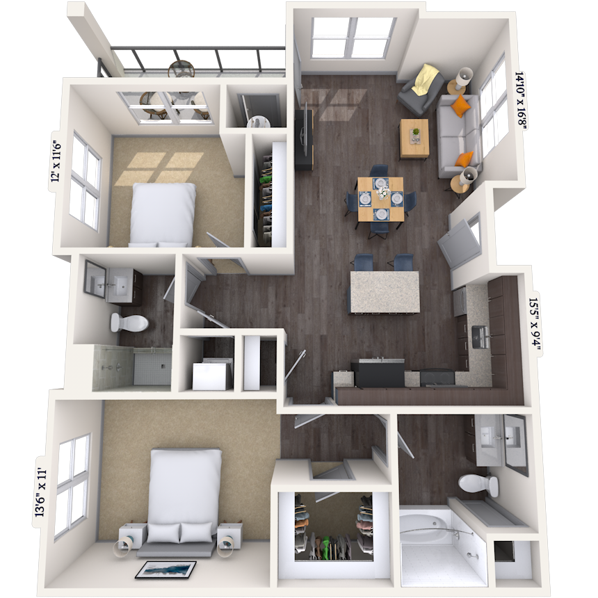 Floorplan image of unit II N-201