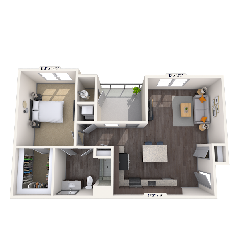 Floorplan image of unit II P-311