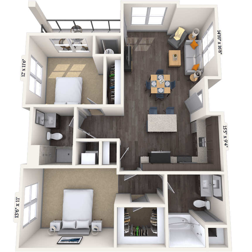 Floorplan image of unit H-101