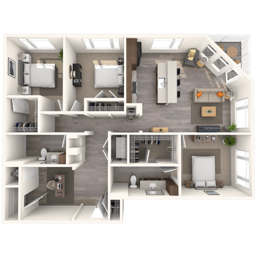 Floorplan image of unit 517