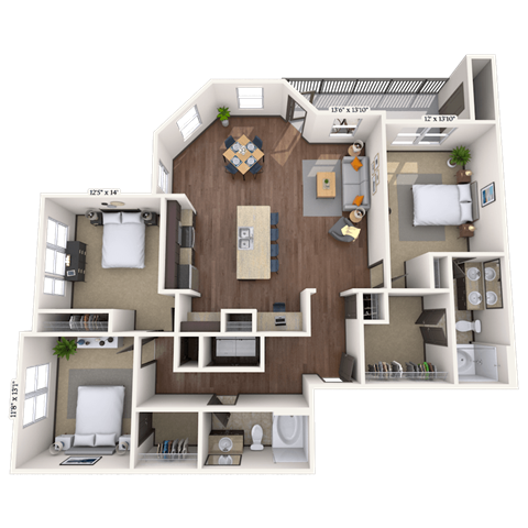 Floorplan image of unit III 012447