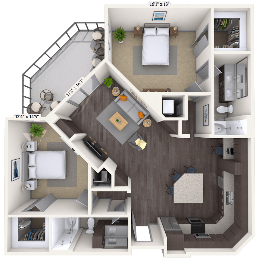 Floorplan image of unit II 407