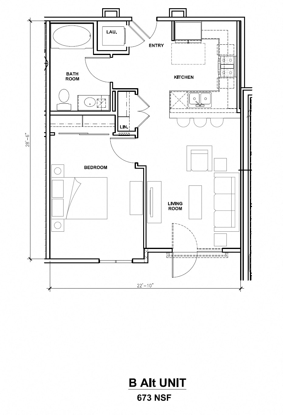 Mira, B-Alt Unit, 1x1, 673 sf Mira, B-Alt Unit, 1x1, 673 sf
