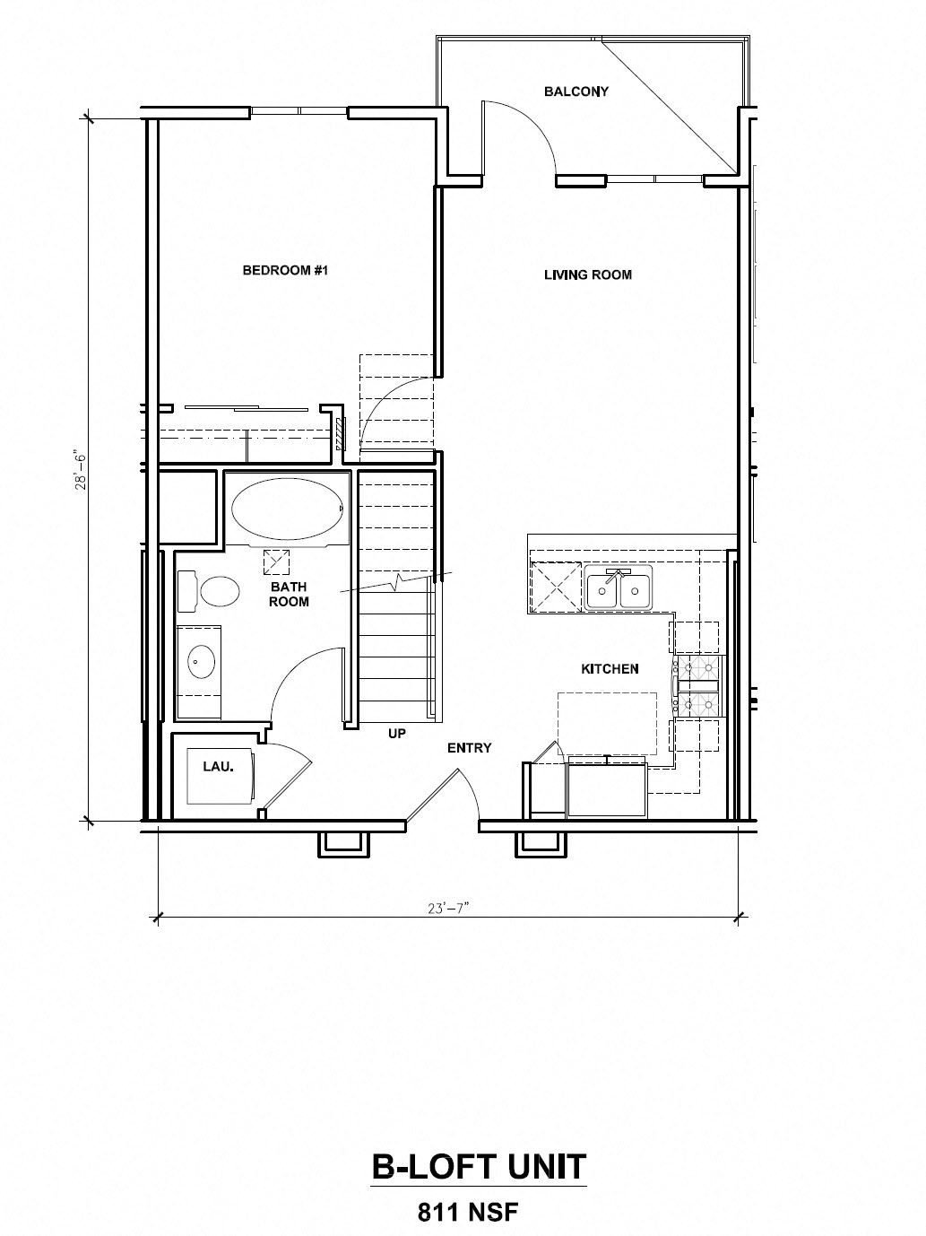 Mira, B-Loft Unit, 1x1, 811 sf Mira, B-Loft Unit, 1x1, 811 sf