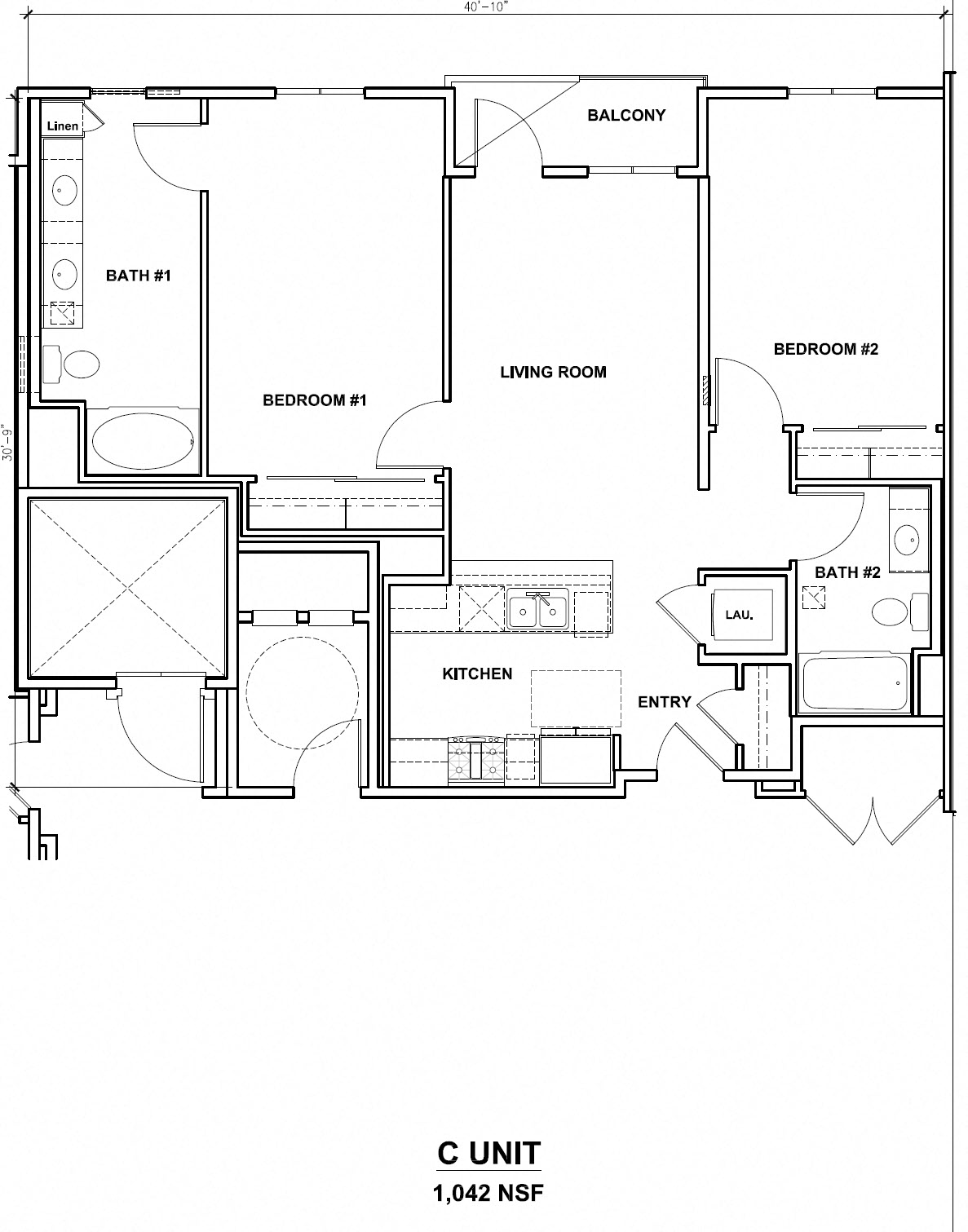 Mira, C Unit, 2x2, 1042 sf Mira, C Unit, 2x2, 1042 sf