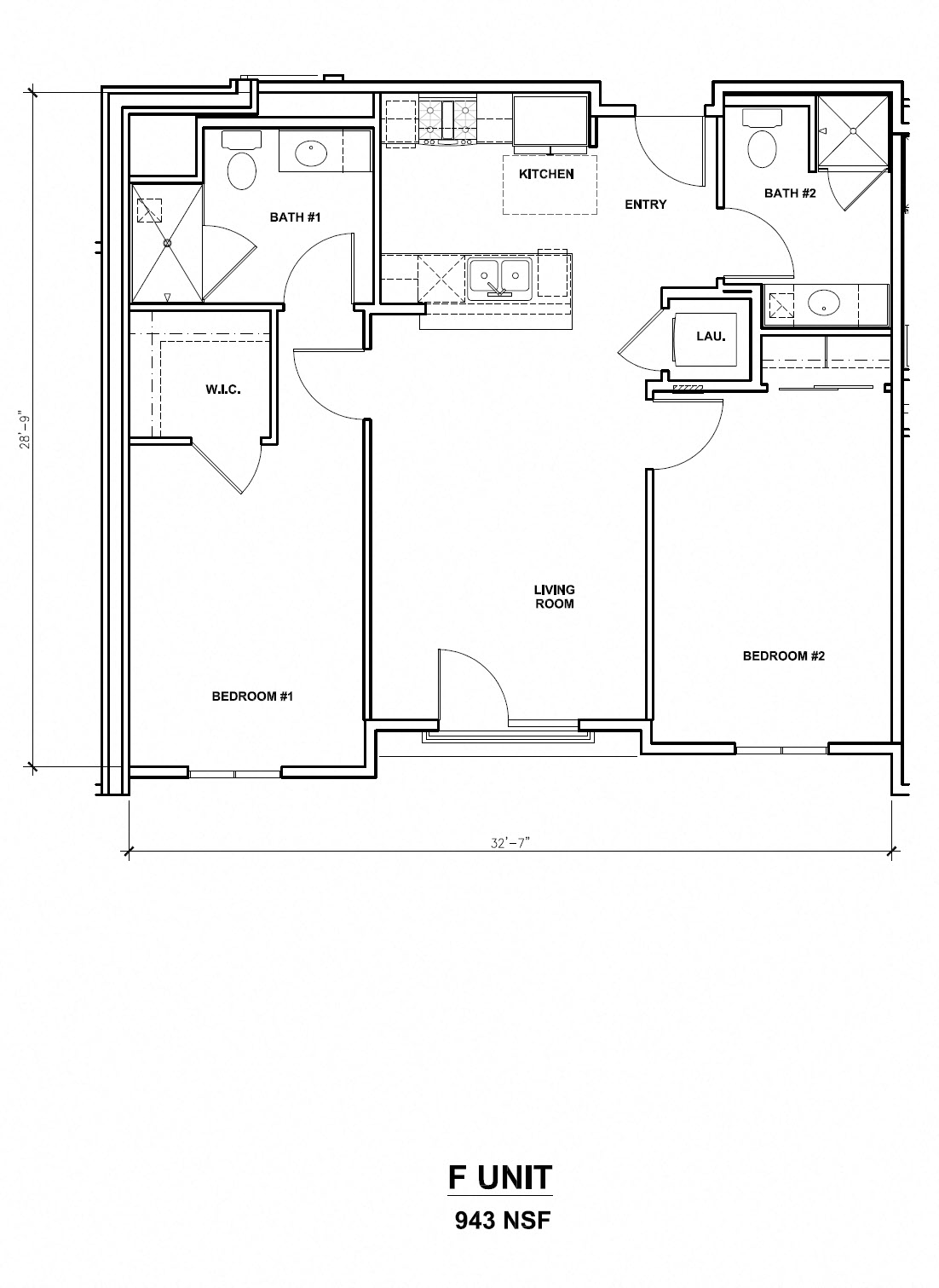 Mira, F Unit, 2x2, 943 sf Mira, F Unit, 2x2, 943 sf