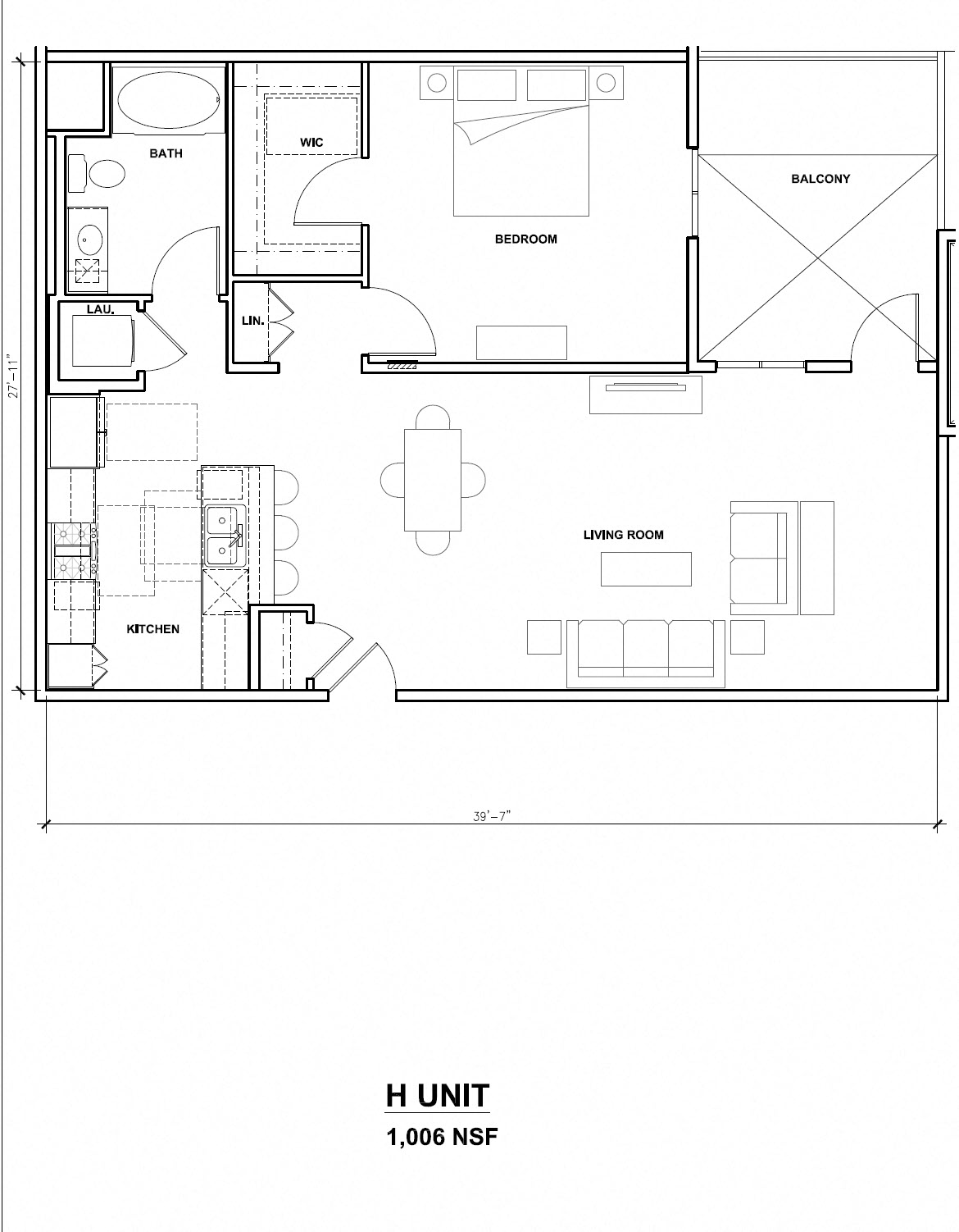 Mira, H Unit, 1x1, 1006 sf Mira, H Unit, 1x1, 1006 sf