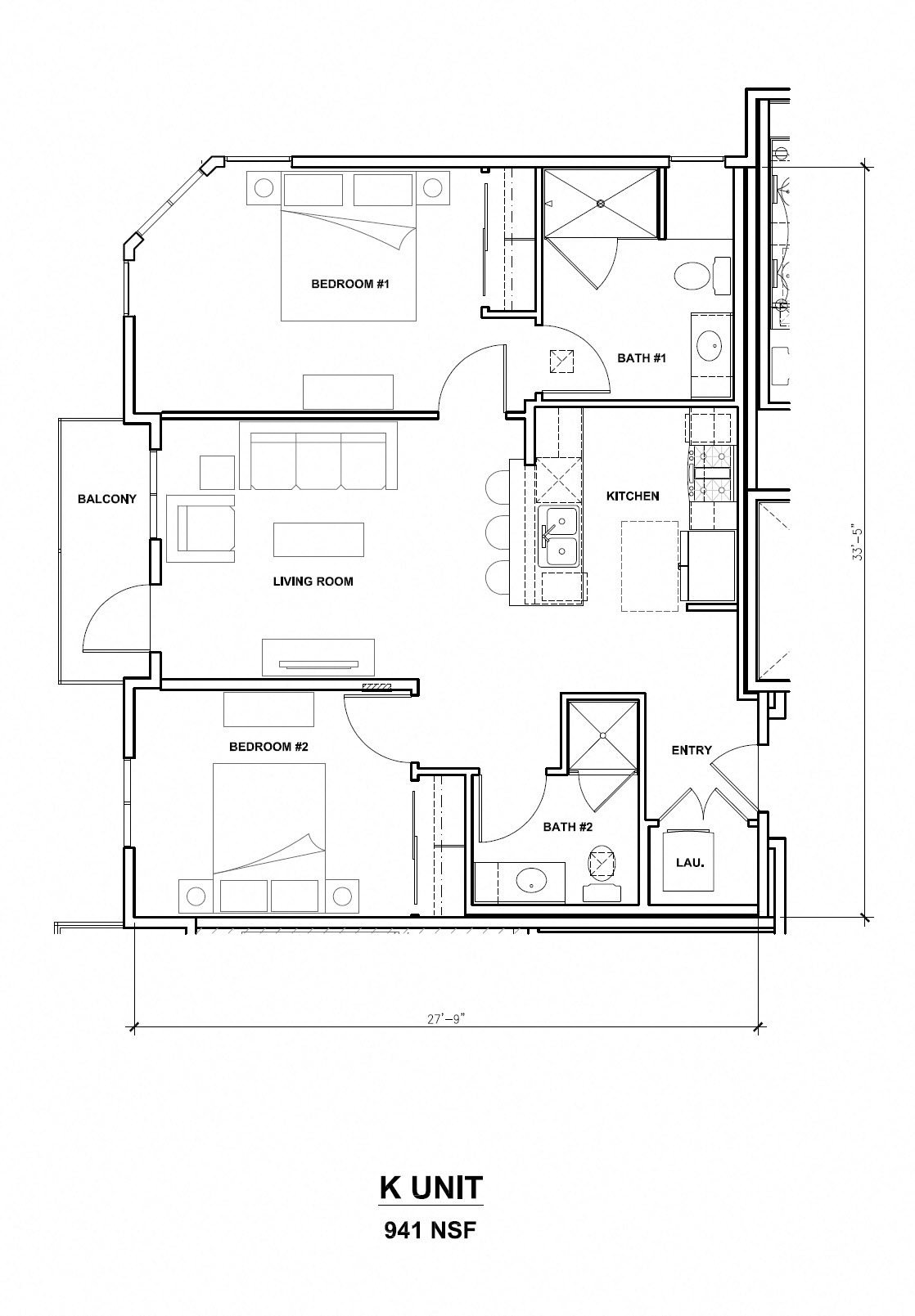 Mira, K Unit, 2x2, 941 sf Mira, K Unit, 2x2, 941 sf