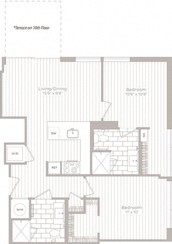 Floor plan layout diagram for 301-B09