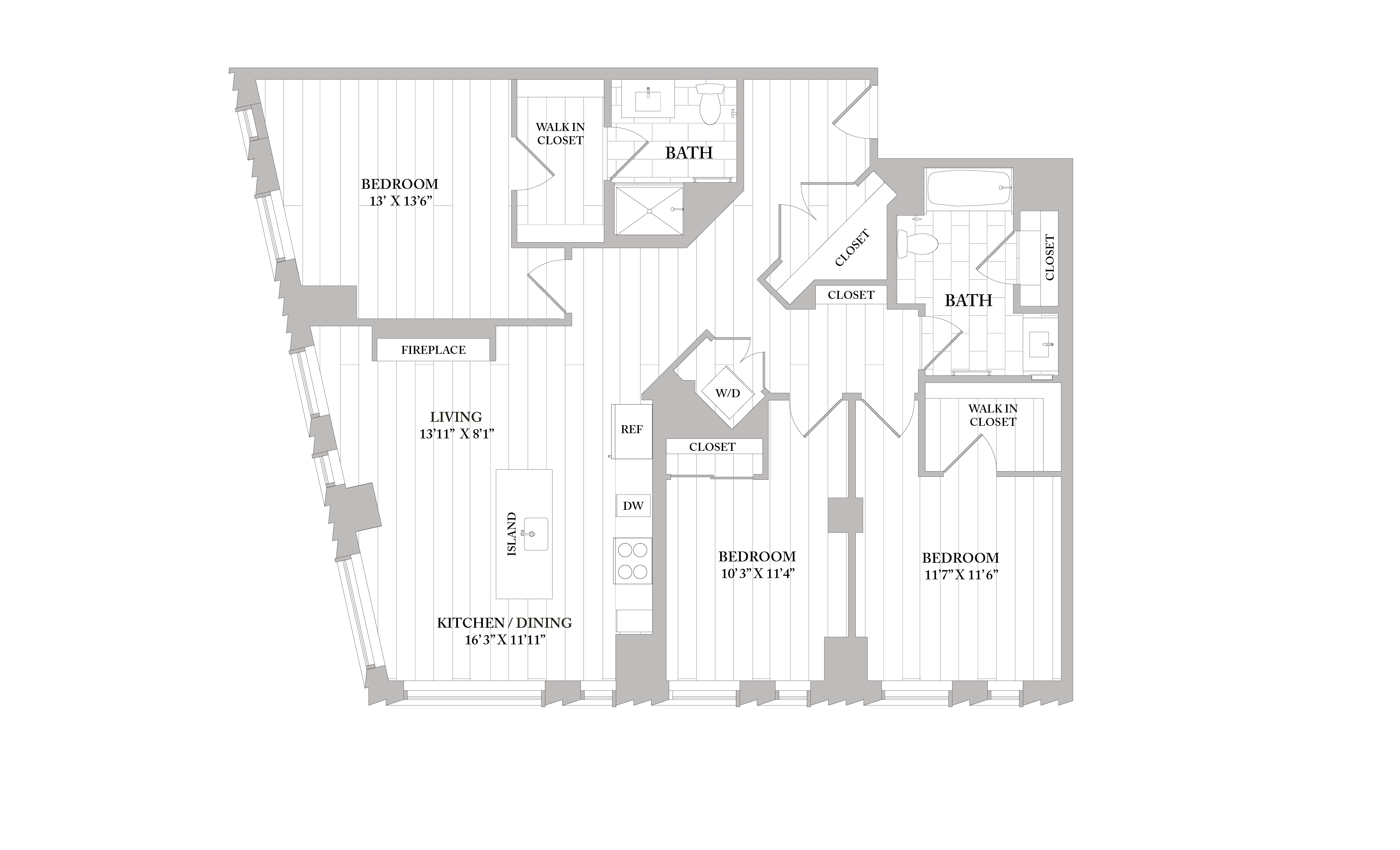 Downtown Boston Apartments 1, 2, & 3 Bedroom Floor Plans The Sudbury