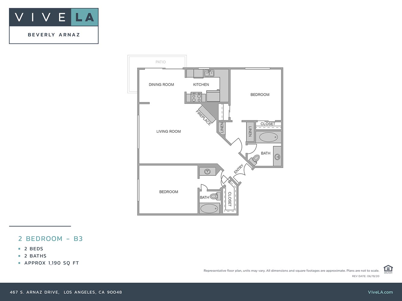 The floor plan for unit 104