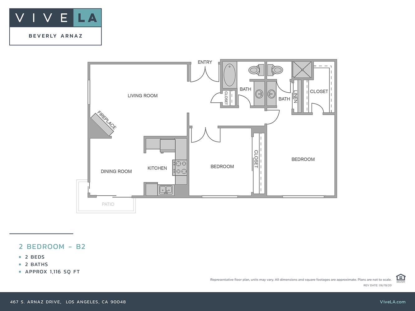 The floor plan for unit 207