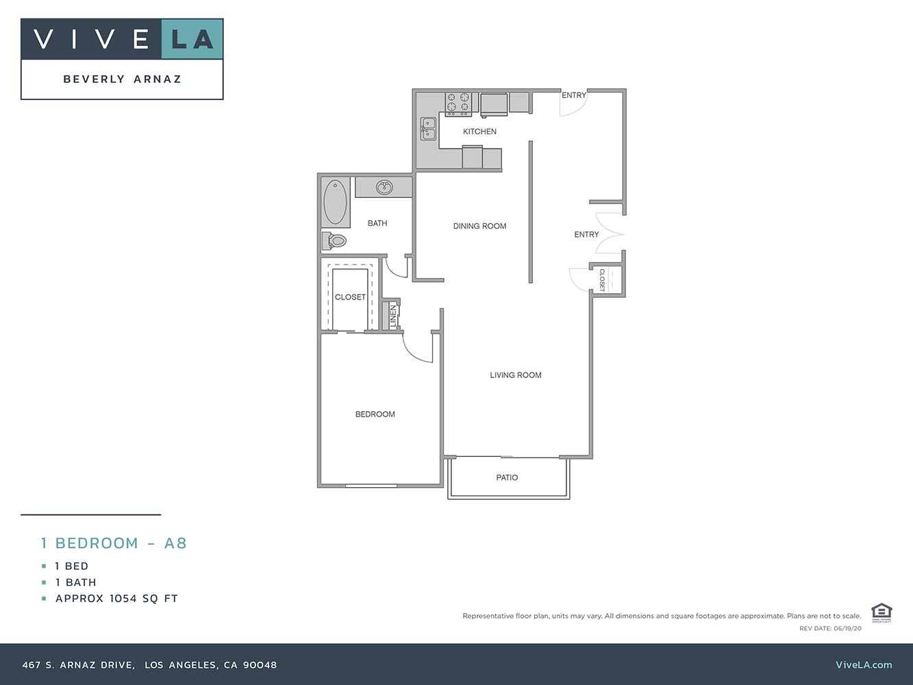 The floor plan for unit 211