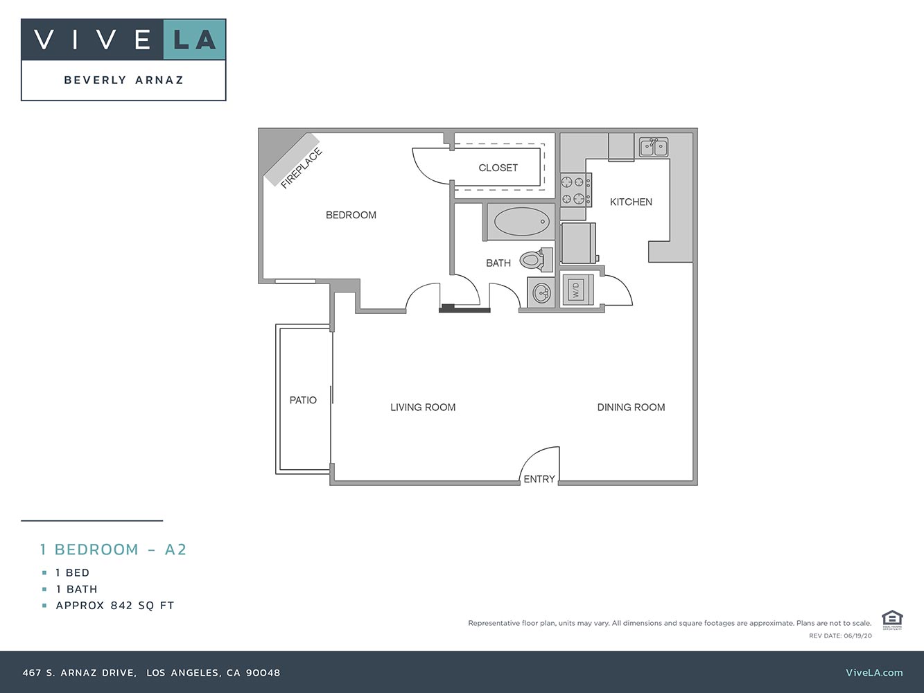 The floor plan for unit 419B