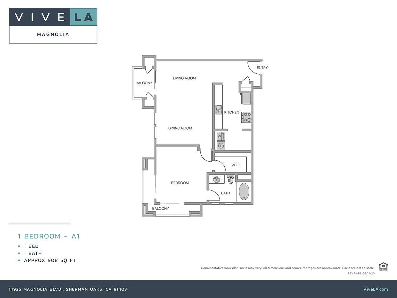 The floor plan for unit 105