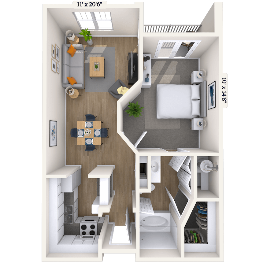 Floorplan image of unit II 205