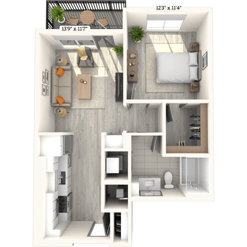 Floorplan image of unit 302