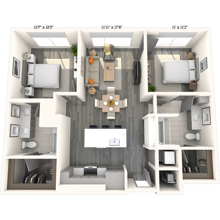 Floorplan image of unit 629