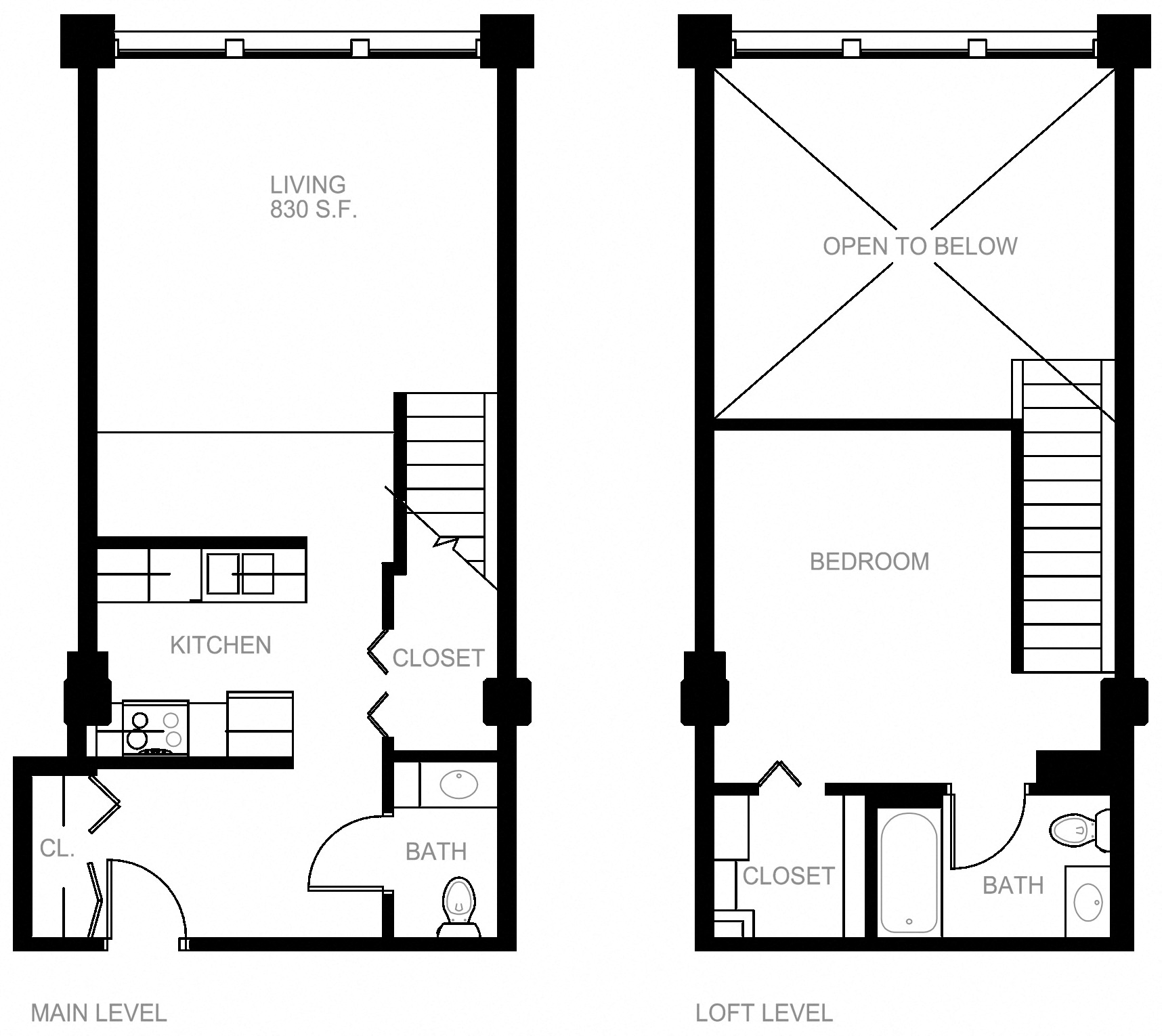 Floorplan for Apartment #P123, 1 bedroom unit at Halstead Providence