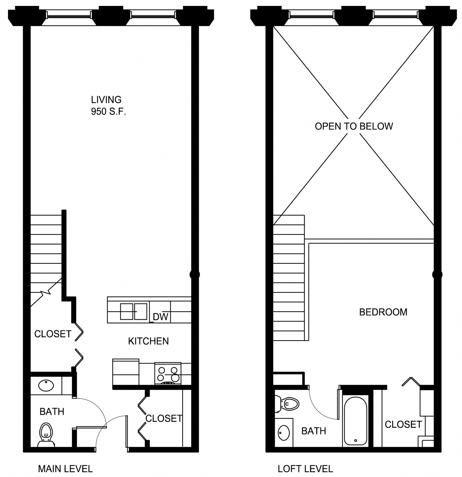 Floorplan for Apartment #P164, 1 bedroom unit at Halstead Providence
