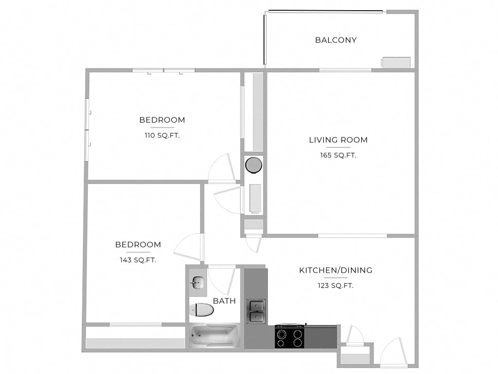 Floorplan for Apartment #131VW-08, 2 bedroom unit at Halstead Countryside