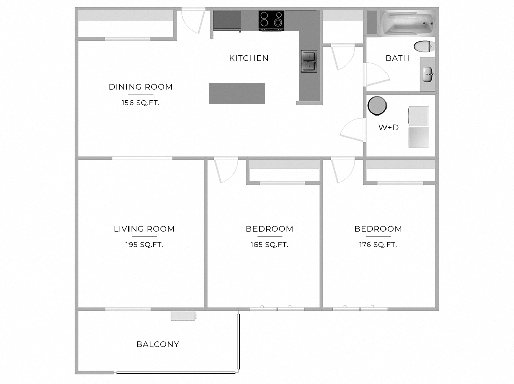 Floorplan for Apartment #415MA-10, 2 bedroom unit at Halstead Countryside