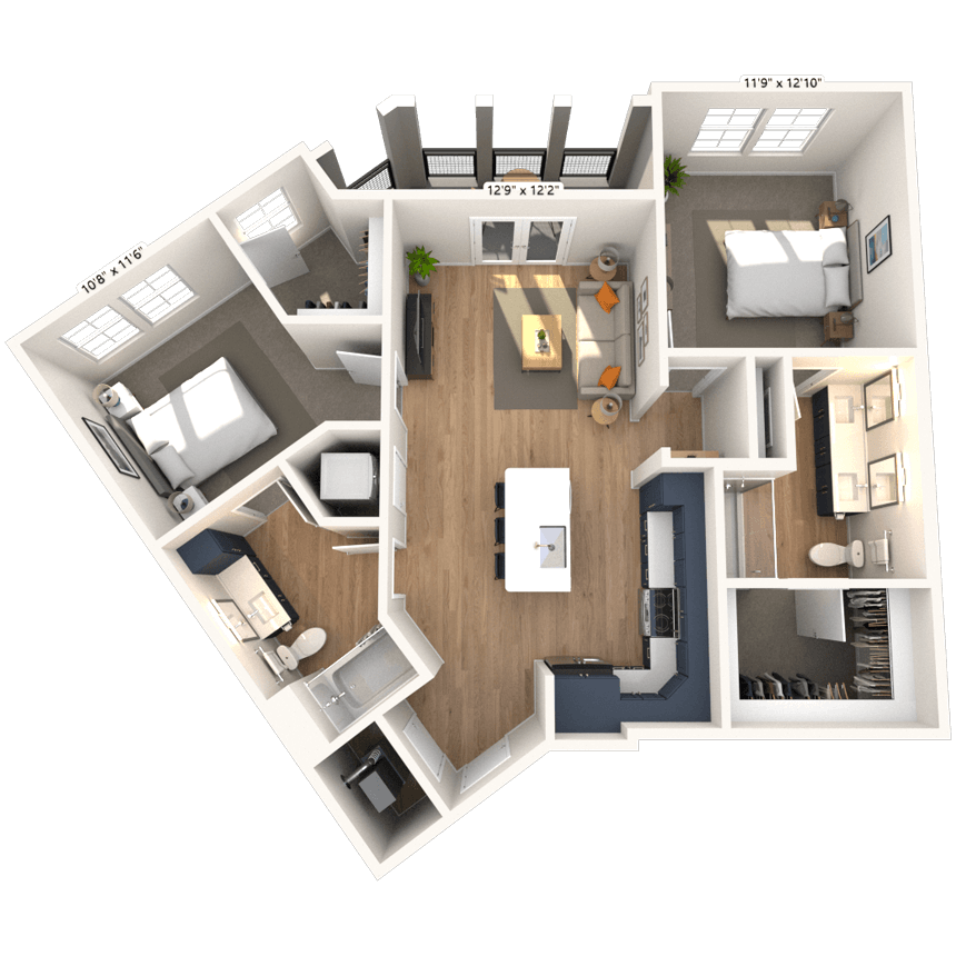 Floorplan image of unit 3211