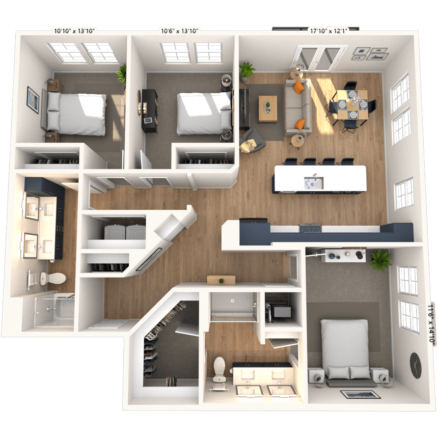 Floorplan image of unit 4101