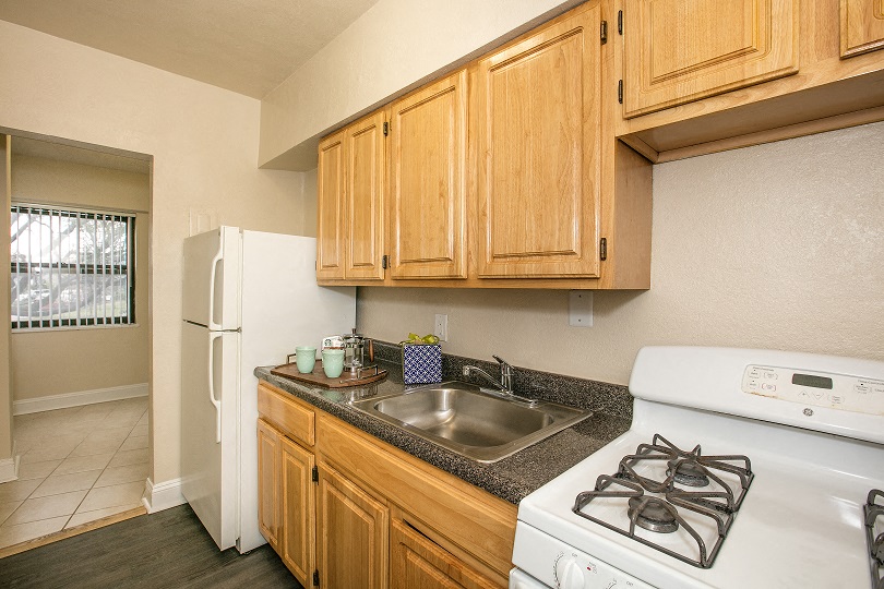 Renovated kitchen at Sarbin Towers