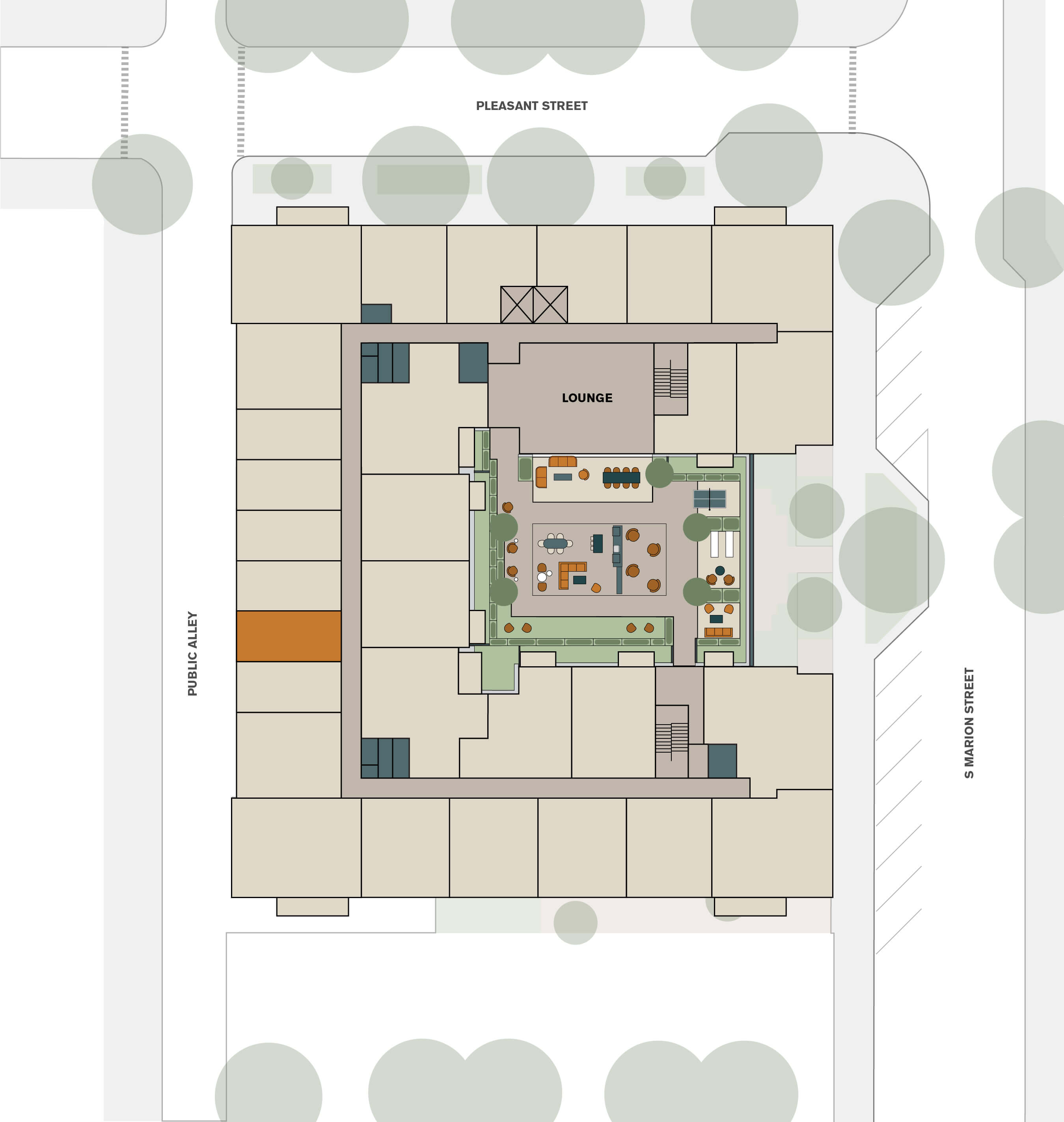 Unit 319's location on the property map