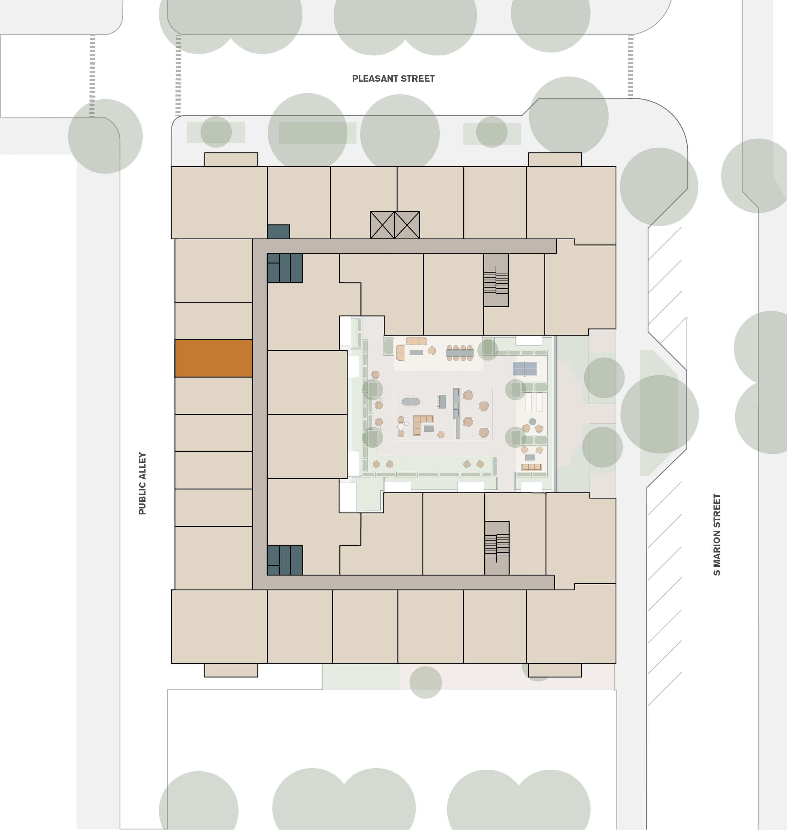Unit 614's location on the property map