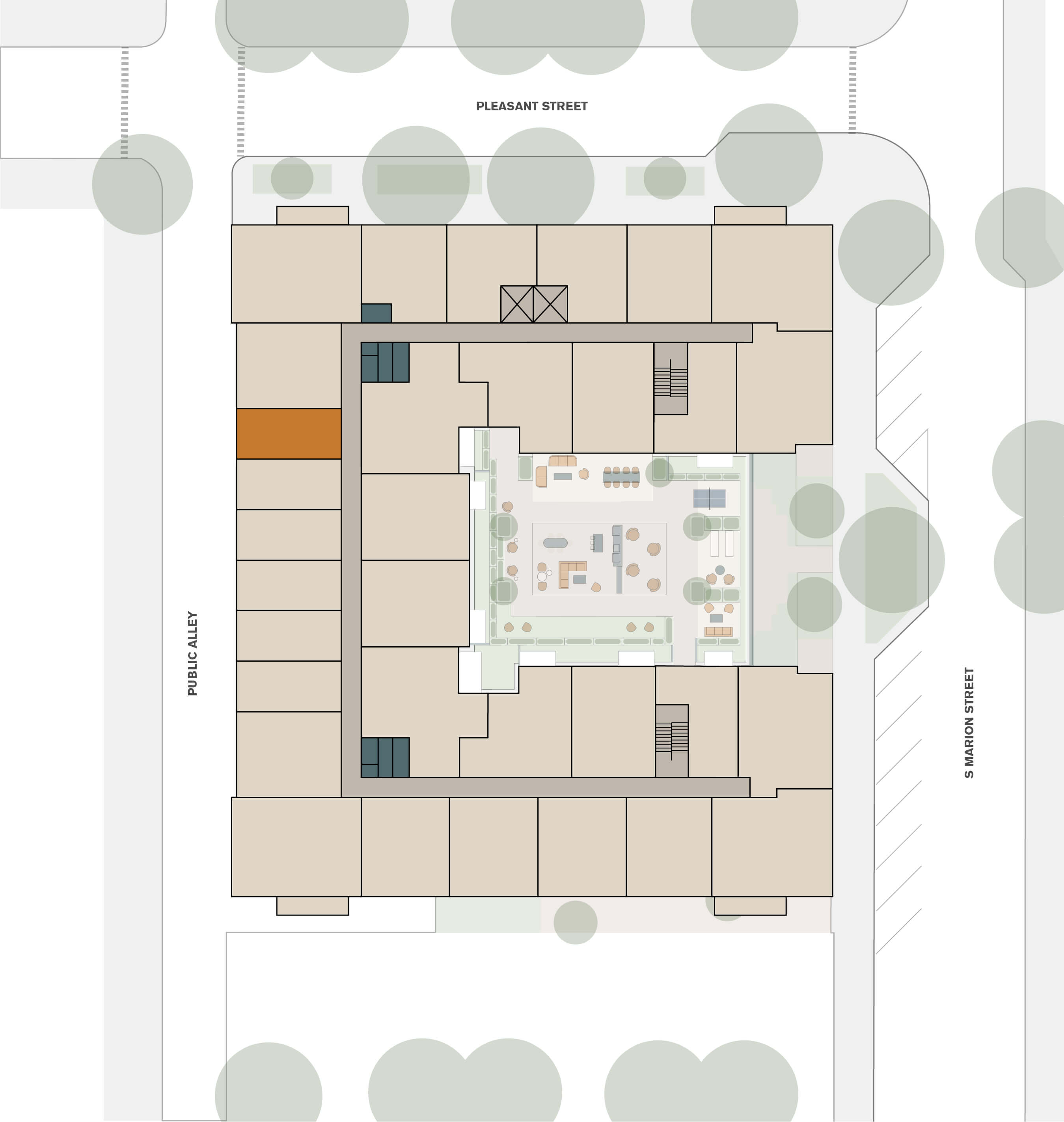 Unit 713's location on the property map